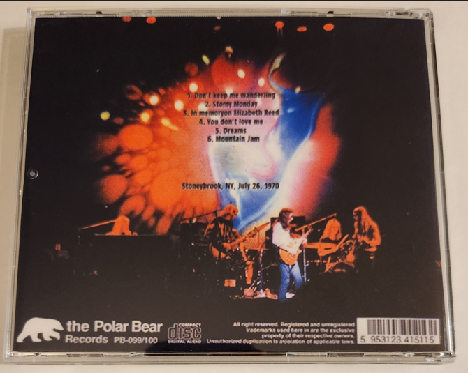 Allman Brothers: SUNY Stonybrook, NY July 26, 1970 Live Concert (1CD) - Image 2
