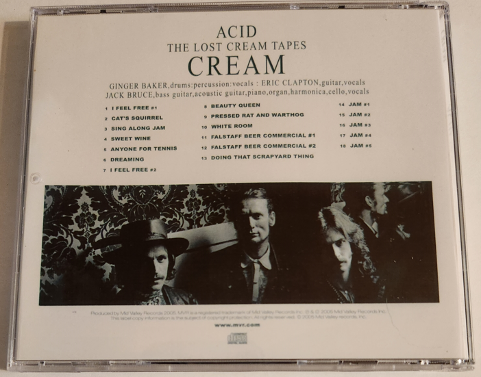 Cream: Acid: The Lost Cream Tapes - Dubious studio or home sources Sessions & Live Concert (1CD) - Image 2