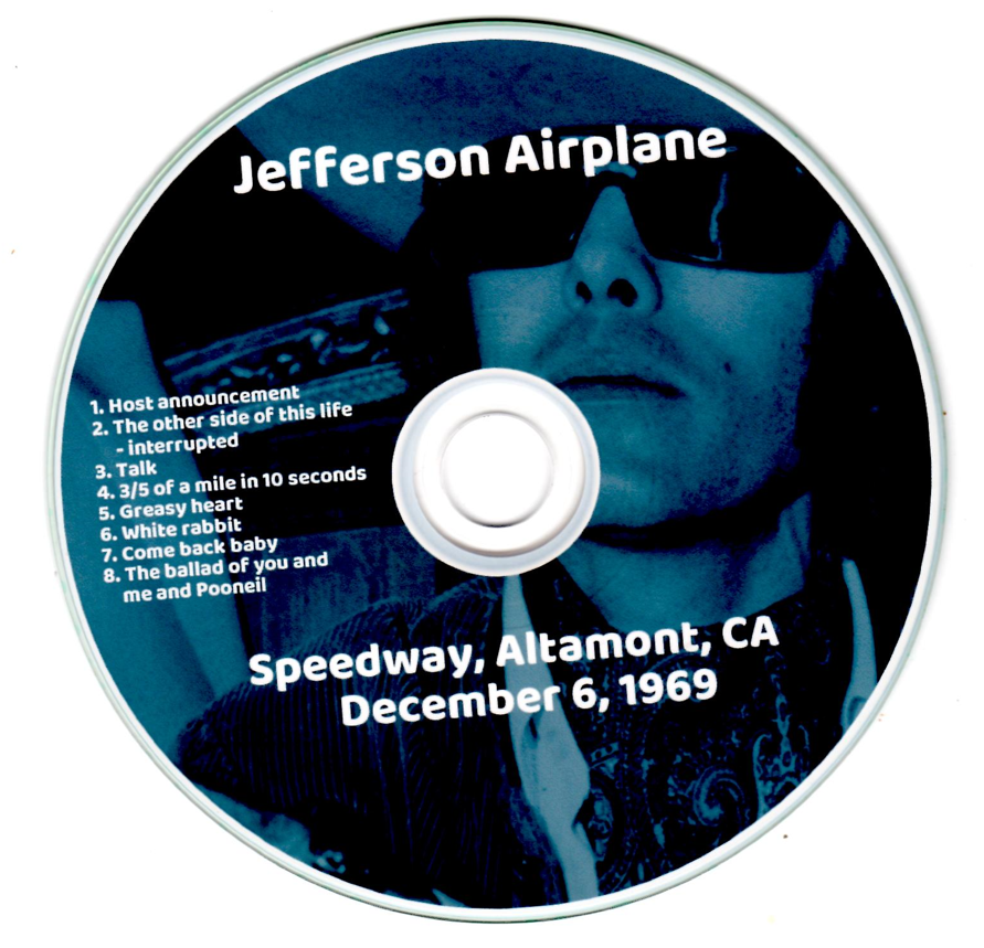 Jefferson Airplane: Speedway, Altamont, CA December 6, 1969 Live Concert (1CD) - Image 3