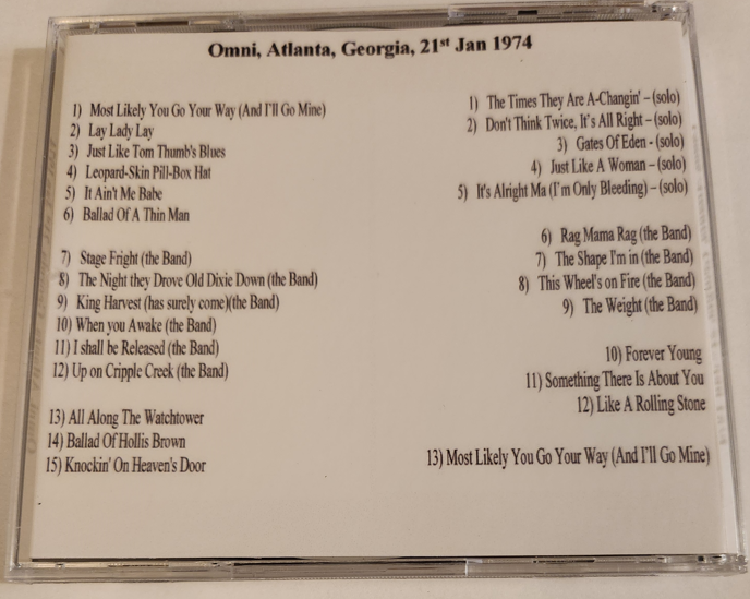 Bob Dylan: Omni, Atlanta, GA January 21, 1974 Live Concert (2CD) - Image 2