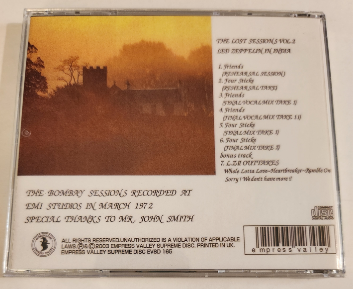 Led Zeppelin: EMI Studios, Bombay, India March 1972 Studio Sessions (1CD) - Image 2