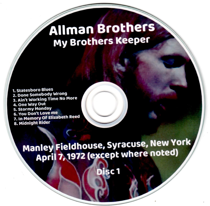 Allman Brothers: My Brothers Keeper - Manley Fieldhouse, Syracuse, NY, April 7, 1972 Live Concert (2CD) - Image 3