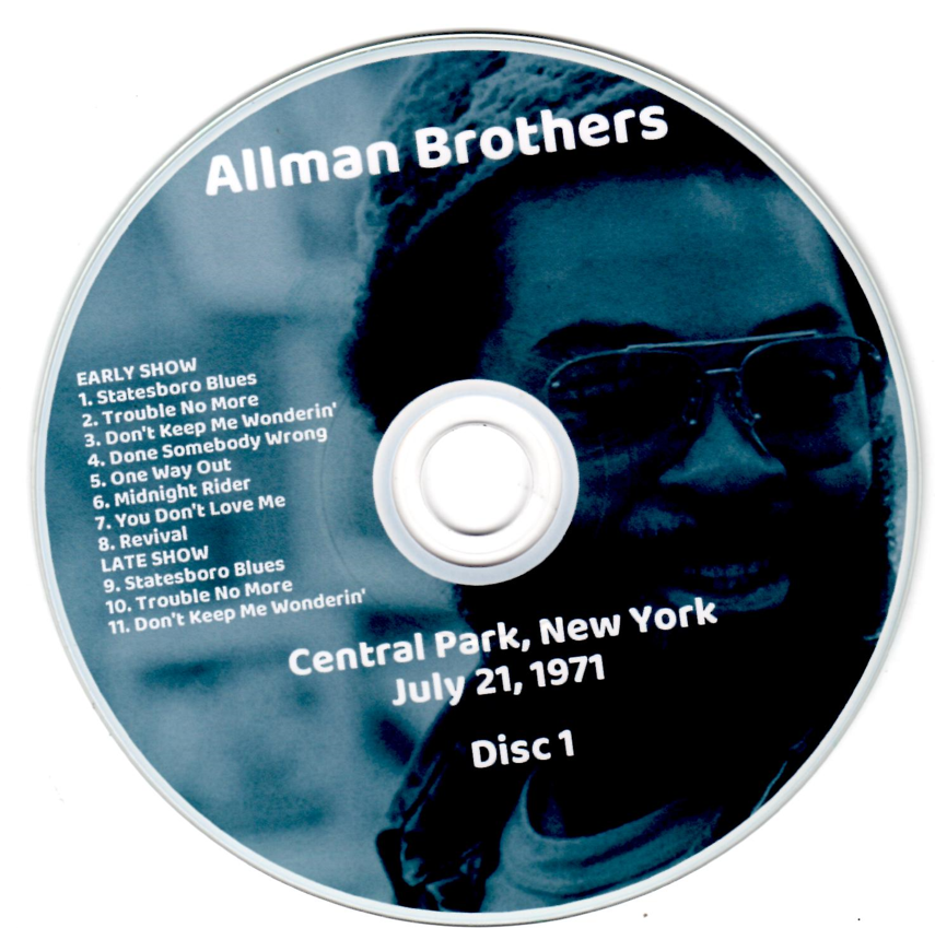 Allman Brothers: Central Park, New York July 21, 1971 Live Concert (2CD) - Image 3