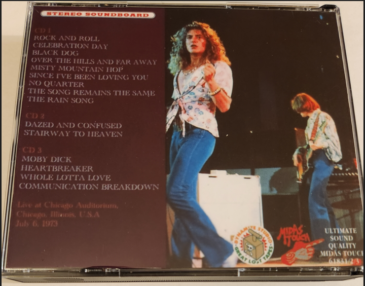 Led Zeppelin: Second City Showdown - Chicago Auditorium, Illinois, July 6, 1973 Live Concert (3CD) - Image 2