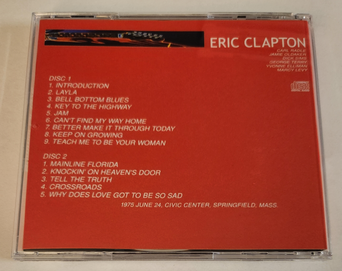 Eric Clapton: Summer Of 1975 Civic Center, Springfield, MA June 24, 1975 Live Concert (2CD) - Image 2