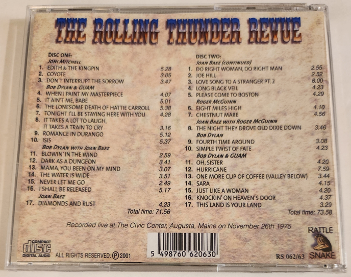 Bob Dylan: A Dark Night On The Spanish Stairs - Civic Center, Augusta, Maine November 26, 1975 Live Concert (2CD) - Image 2