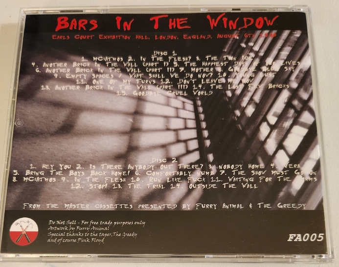 Pink Floyd: Bars In The Window Earl's Court, London August 6, 1980 Live Concert (2CD) - Image 2