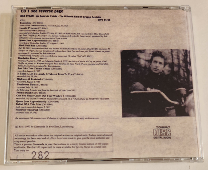 Bob Dylan: As Good As It Gets - The Ultimate Emmett Grogan Acetates Studio Sessions, Outtakes Another Side of Bob Dylan, Another Side of Bob Dylan, Highway 61 Revisited (2CD) - Image 2