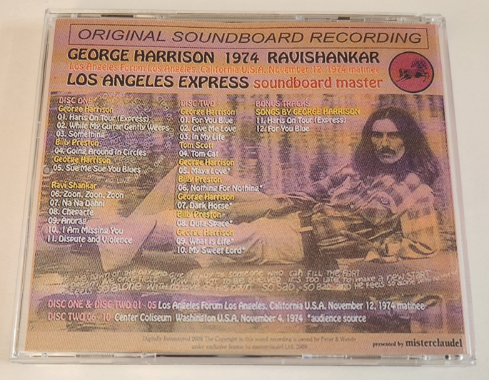 George Harrison: The Forum, Los Angeles, CA November 12, 1974 - early show Live Concert (2CD) - Image 2
