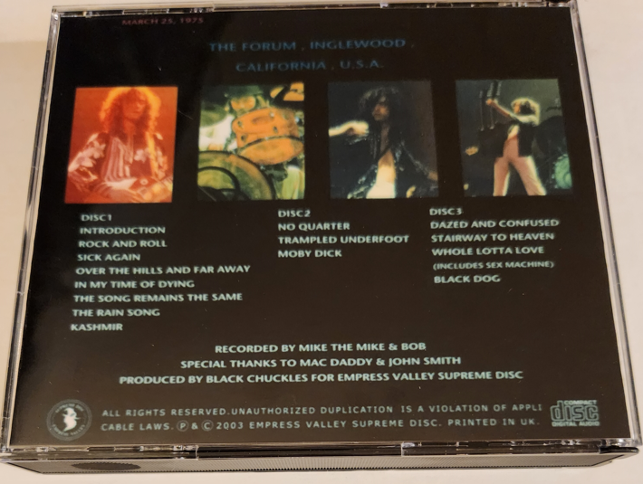 Led Zeppelin: Deep Throat II - The Forum, Inglewood, CA March 25, 1975 Live Concert (3CD) - Image 2