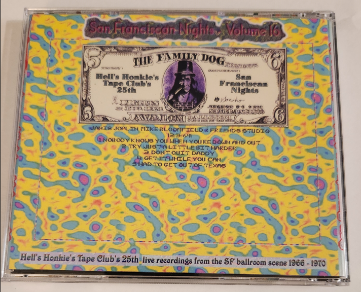 Janis Joplin w/ Mike Bloomfield & Friends: San Franciscan Nights Unknown studio, San Francisco December 3, 1969 Live Concert (1CD) - Image 2