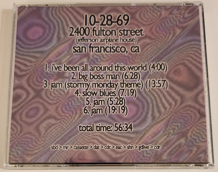Jefferson Airplane: Jefferson Airplane House w/ Grateful Dead San Francisco, October 28, 1969 Live Concert (1CD) - Image 2