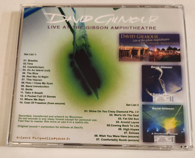 David Gilmour: Gibson Amphitheatre, Los Angeles, CA April 20, 2006 Live Concert (2CD) - Image 2