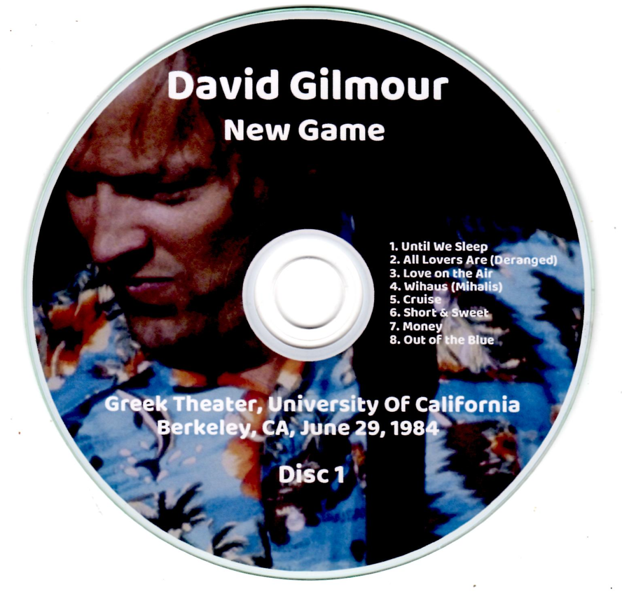 David Gilmour: New Game Greek Theater, University Of California, Berkeley, CA June 29, 1984 Live Concert (2CD) - Image 3