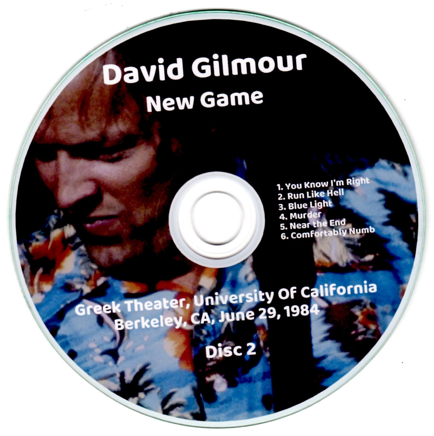 David Gilmour: New Game Greek Theater, University Of California, Berkeley, CA June 29, 1984 Live Concert (2CD) - Image 4