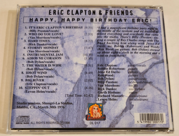 Eric Clapton & Friends: Happy, Happy Birthday Eric Shangri-La Studios, Malibu, CA March 30, 1976 Live Concert (1CD) - Image 2