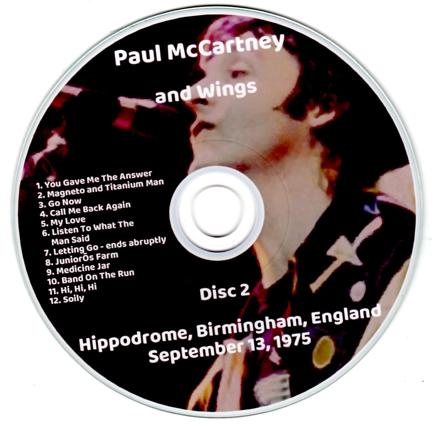 Paul McCartney & Wings: Hippodrome, Birmingham, England September 13, 1975 Live Concert (2CD) - Image 4