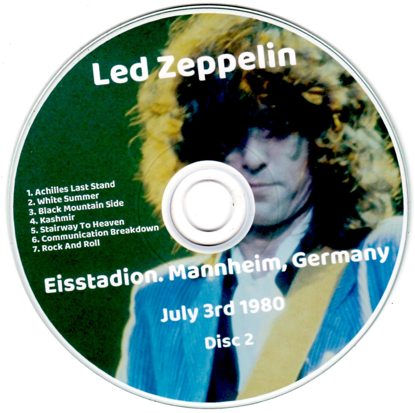 Led Zeppelin: Motivated Dinosaurs In Mannheim pt. 1 and 2 Mannheim, Germany, July 3rd 1980 Live Concert (2 Separate CDs) - Image 6