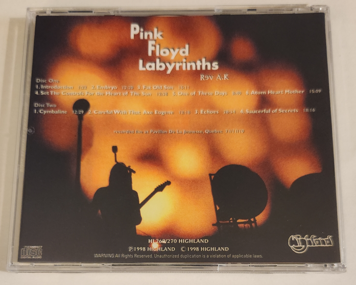 Pink Floyd: Labyrinths Rev A.K Pavillon de la Jeunesse, Quebec, Canada November 10, 1971 Live Concert (2CD) - Image 2