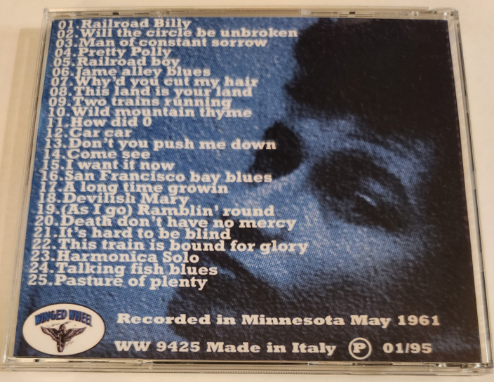 Bob Dylan: The Early Years Vol. 1 - Minnesota Party Tape, Bonnie Beecher's apartment, Minneapolis, Minnesota, May 1961 Studio Sessions (1CD) - Image 2