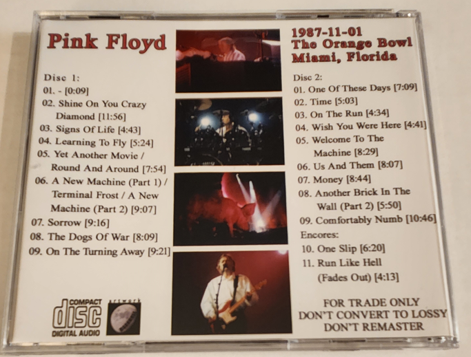 Pink Floyd: The Orange Bowl, Miami, FL November 1, 1987 Live Concert (2CD) - Image 2