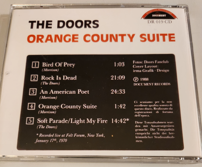The Doors: Orange County Suite - Studio Outtakes, Demos, Rehearsals (1CD) - Image 2
