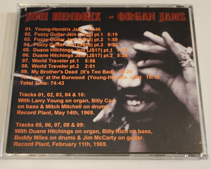 Jimi Hendrix: Organ Jams Record Plant, NY January 11 & May 14, 1969 Studio Sessions (1CD) - Image 2