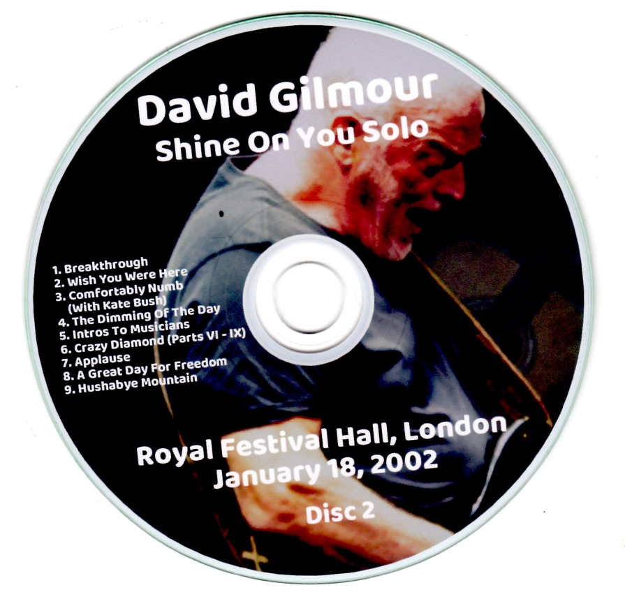 David Gilmour: Shine On You Solo - Royal Festival Hall, London January 18, 2002 Live Concert (2CD) - Image 4