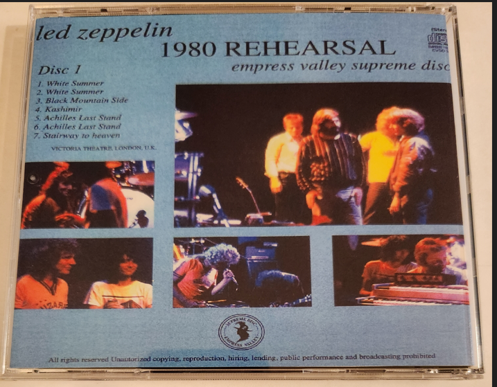 Led Zeppelin: 1980 Rehearsal - Empress Valley Victoria Theatre, London, UK May 1980 Studio Session (1CD) - Image 2