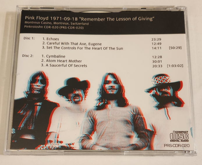 Pink Floyd: Remember The Lesson of Giving Montreux Casino, Montreux, Switzerland September 18, 1971 Live Concert (2CD) - Image 2