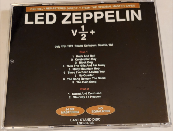 Led Zeppelin: V 1/2 + Center Coliseum, Seattle, WA July 17, 1973 Live Concert (2CD) - Image 2