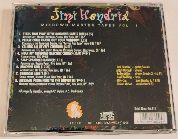Jimi Hendrix: Mixdown Master Tapes Volumes 1 - 4 Various studio jams and outtakes 1967 - 1970 (4Single CDs) - Image 2
