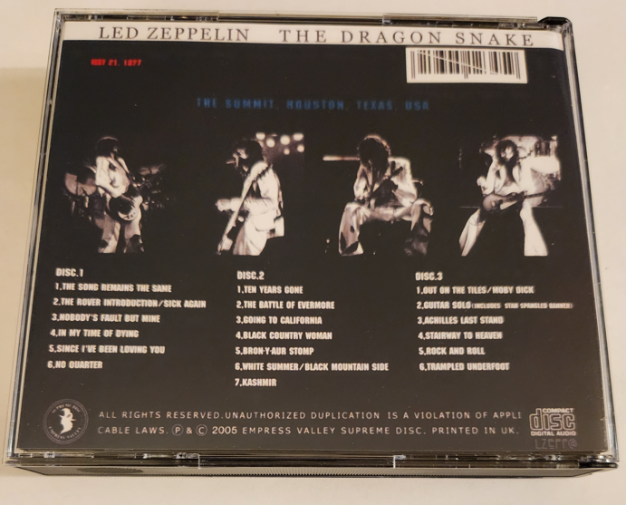 Led Zeppelin: The Dragon Snake - Upgraded The Summit, Houston, TX May 21, 1977 Live Concert (3CD) - Image 2