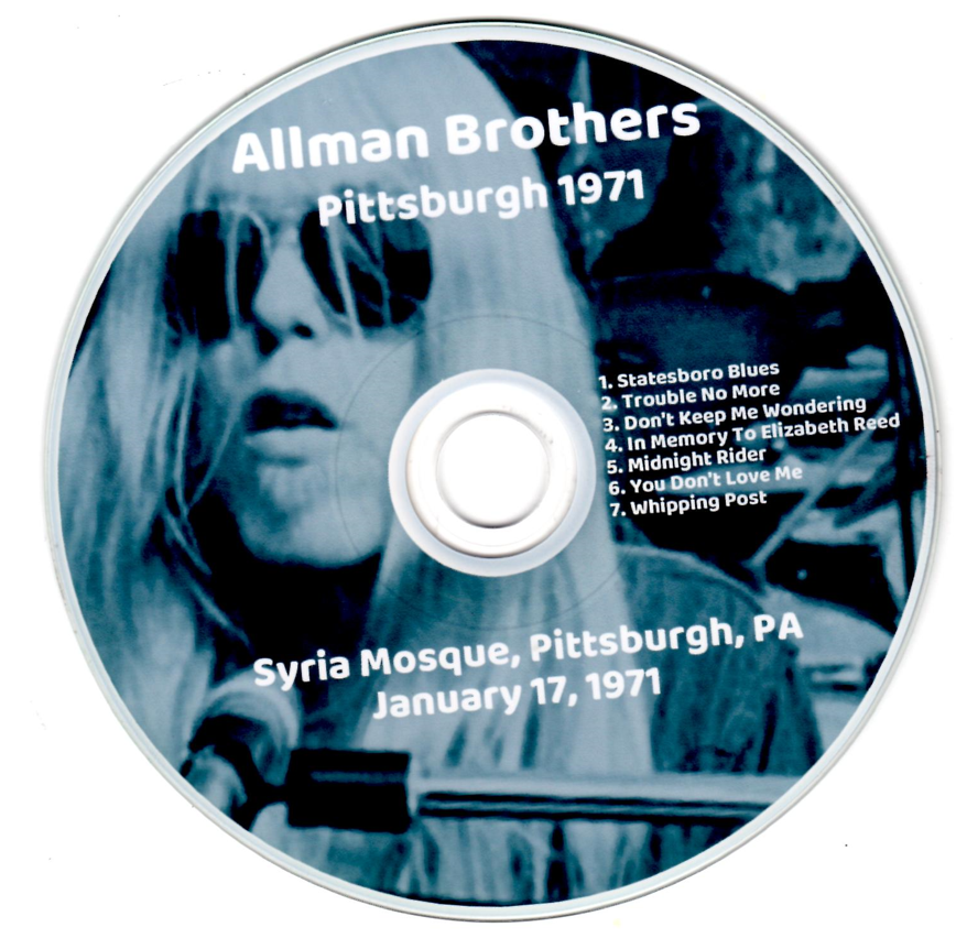 Allman Brothers: Pittsburgh 1971 - Syria Mosque, Pittsburgh, PA January 17, 1971 - Live Concert (1CD) - Image 3