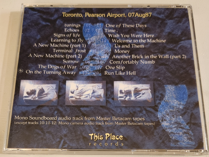Pink Floyd: The Toronto Rehearsals - Pearson Airport, Toronto - August 7, 1987 Live Concert (1CD) - Image 2