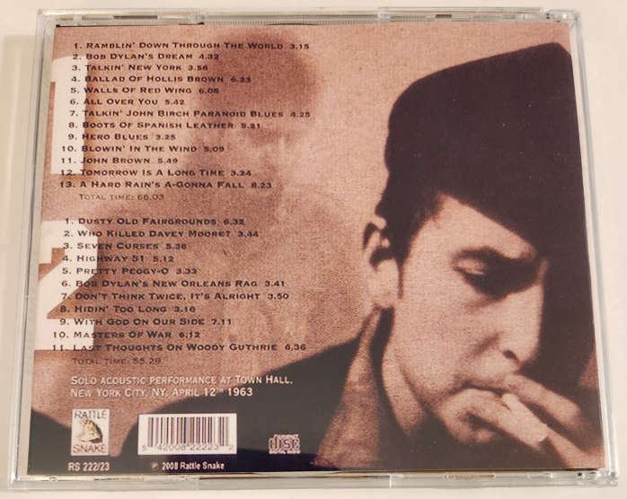 Bob Dylan: Town Hall, New York April 12, 1963 Live Concert (2CD) - Image 2