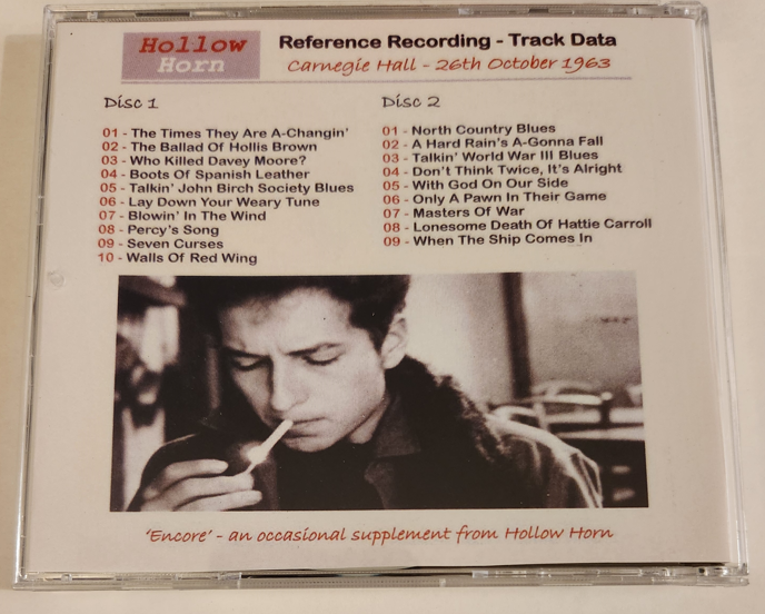 Bob Dylan: Unravelled Tales - Carnegie Hall, NY October 26, 1963 Live Concert (2CD) - Image 2