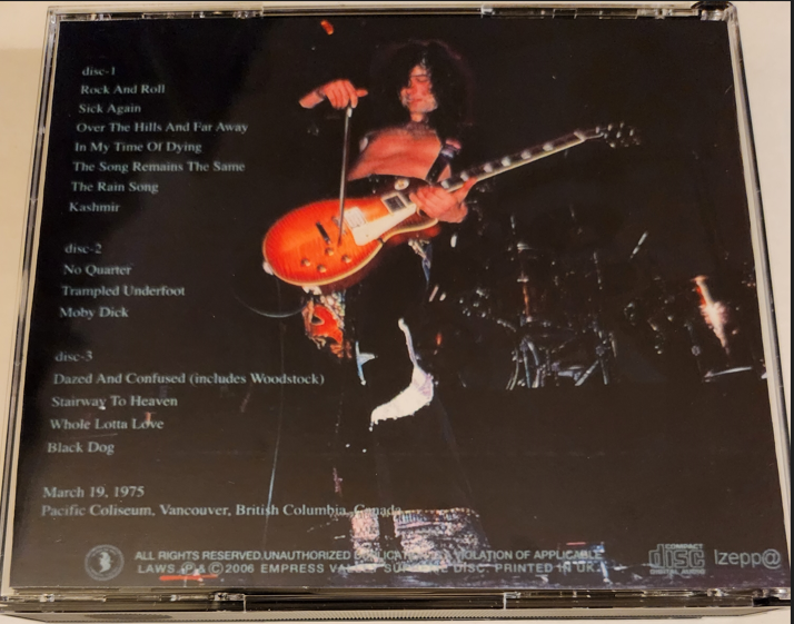 Led Zeppelin: Snow Jobs Pacific Coliseum, Vancouver, British Columbia March 19, 1975 Live Concert (3CD) - Image 2