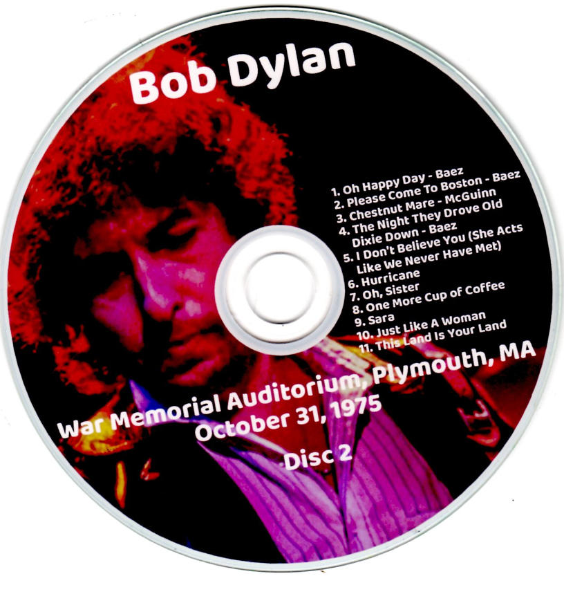 Bob Dylan: War Memorial Auditorium, Plymouth, MA October 31, 1975 Live Concert (2CD) - Image 4