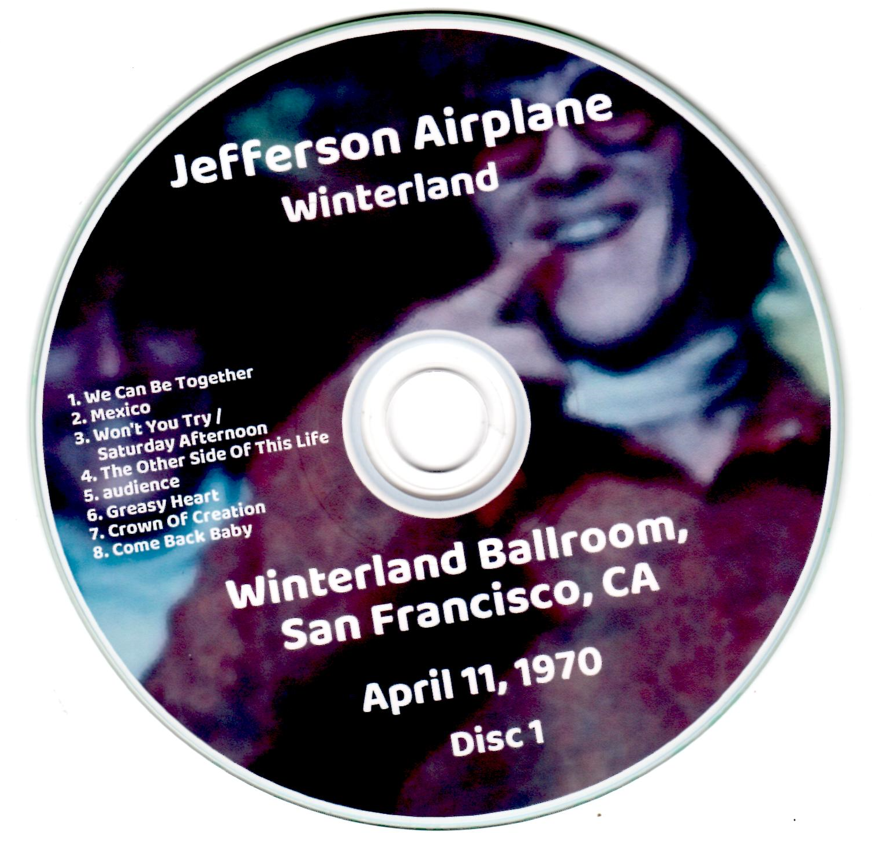 Jefferson Airplane: Winterland Ballroom, San Francisco, CA April 11, 1970 Live Concert (2CD) - Image 3