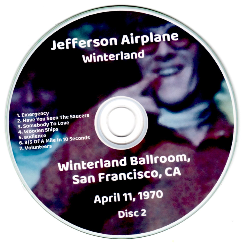 Jefferson Airplane: Winterland Ballroom, San Francisco, CA April 11, 1970 Live Concert (2CD) - Image 4