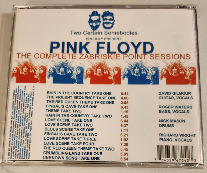 Pink Floyd: The Complete Zabriskie Point Studio Sessions December 1969 Recorded in Rome, Italy (1CD) - Image 2