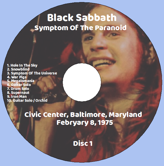 Black Sabbath: Symptom Of The Paranoid - Civic Center, Baltimore, Maryland February 8, 1975 Live Concert (2CD) - Image 3