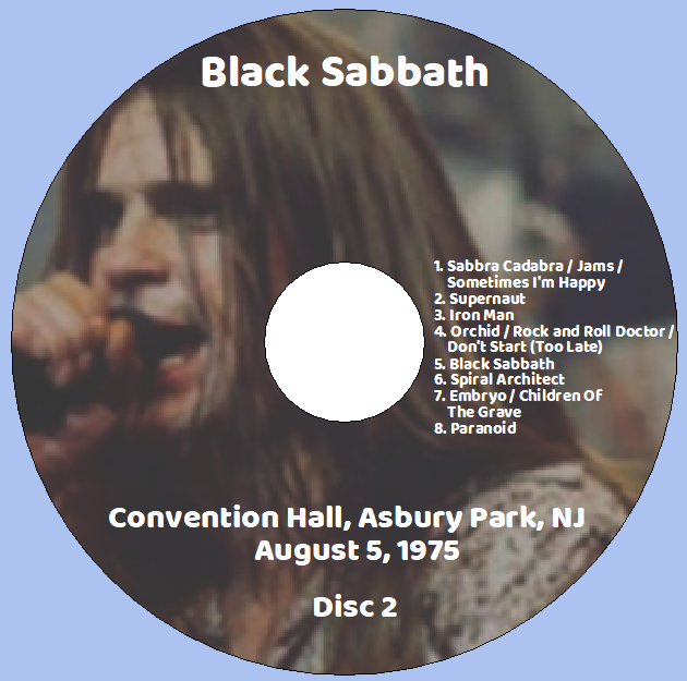 Black Sabbath: Convention Hall, Asbury Park, NJ August 5, 1975 Live Concert (2CD) - Image 4