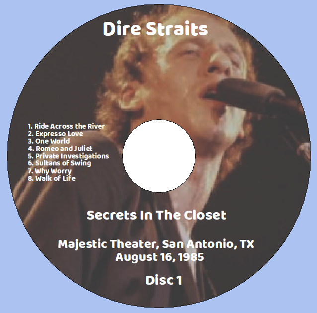Dire Straits: Secrets In The Closet - Majestic Theater, San Antonio, TX August 16, 1985 Live Concert (2CD) - Image 3