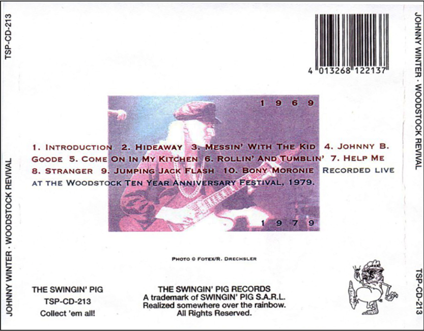 Johnny Winter: 10th Anniversary Woodstock Festival Park Meadows Racetrack, Shirley, NY, September 8, 1979 Live Concert (1CD) - Image 2