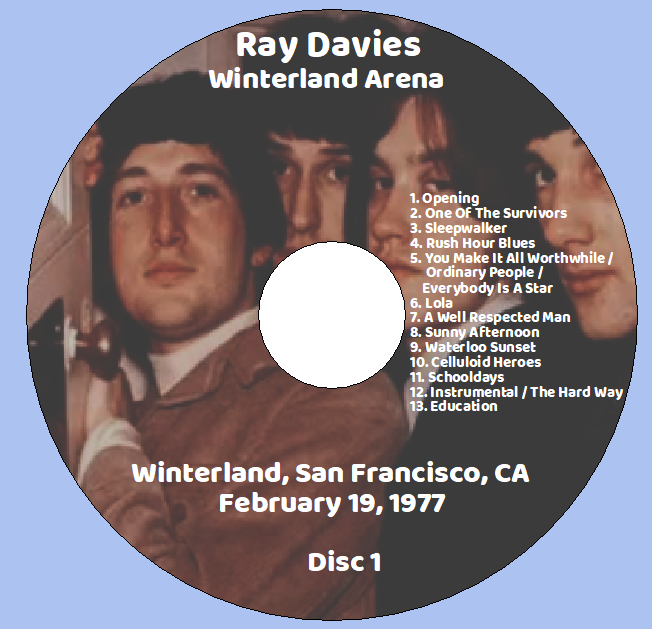 The Kinks: Winterland Arena - KSAN-FM broadcast Winterland, San Francisco, CA February 19, 1977 Live Concert (2CD) - Image 3