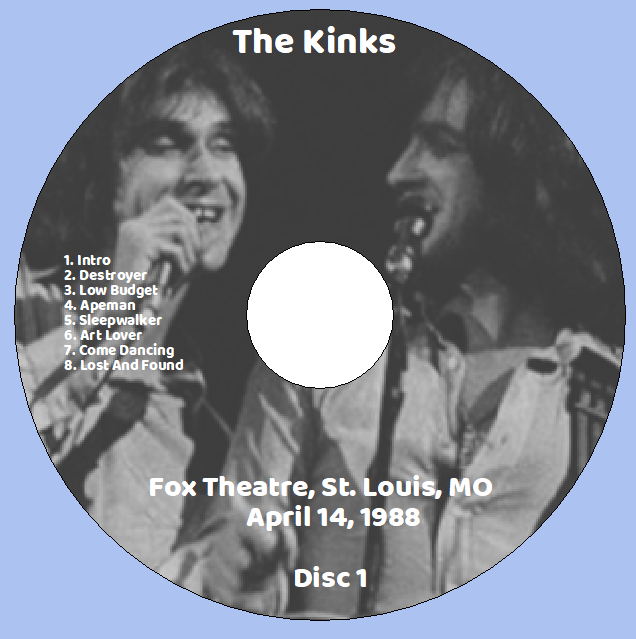 The Kinks: Fox Theatre, St. Louis, MO April 14, 1988 Live Concert (2CD) - Image 3