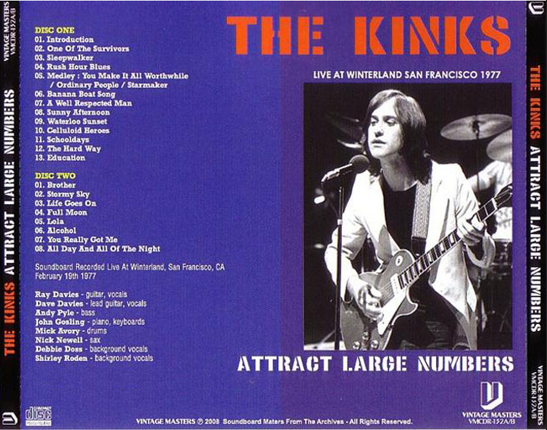 The Kinks: Winterland Arena - KSAN-FM broadcast Winterland, San Francisco, CA February 19, 1977 Live Concert (2CD) - Image 2