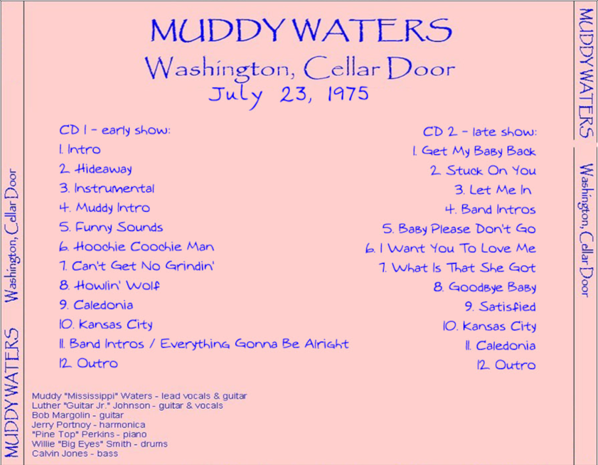 Muddy Waters: The Cellar Door, Washington, DC July 23, 1975 Live Concert (2CD) - Image 2